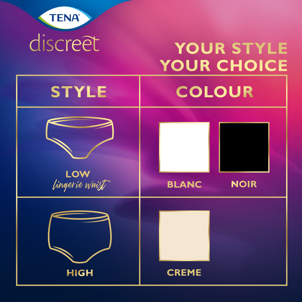TENA Discreet Low Waist Incontinence Disposable Underwear - White