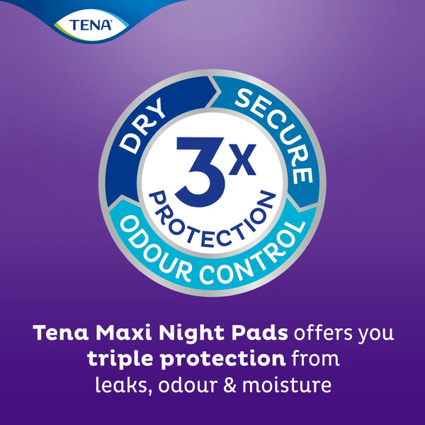 TENA Pads Maxi Night Wide Back Long Length