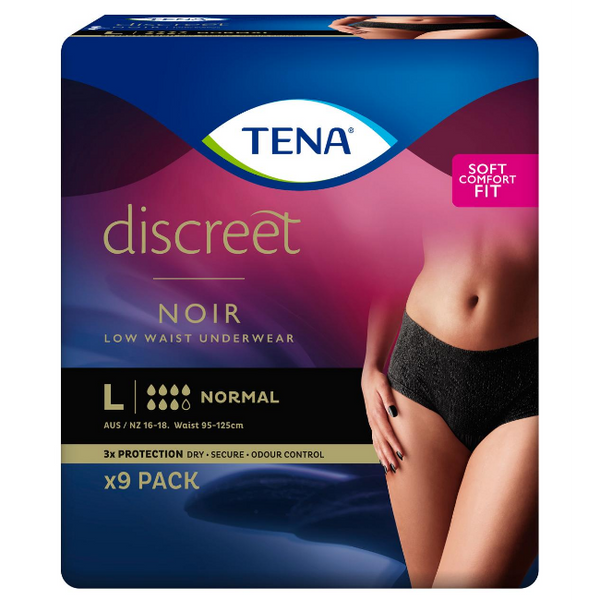 TENA Pants - Women's Discreet - Low Waist - Noir  SAMPLE ONLYs